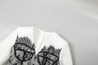Lace Patchwork Mini Dress With Contrast Details