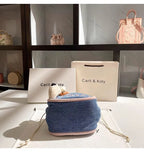 Cute Denim Embroidered Hobo Bag With Textured Finish
