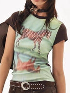 Y2K Harajuku Grunge Graphic Tee Vintage Aesthetic Short Sleeve Top