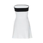 Block Strapless Patchwork Mini Dress