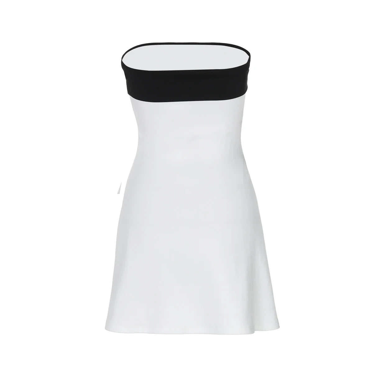 Block Strapless Patchwork Mini Dress