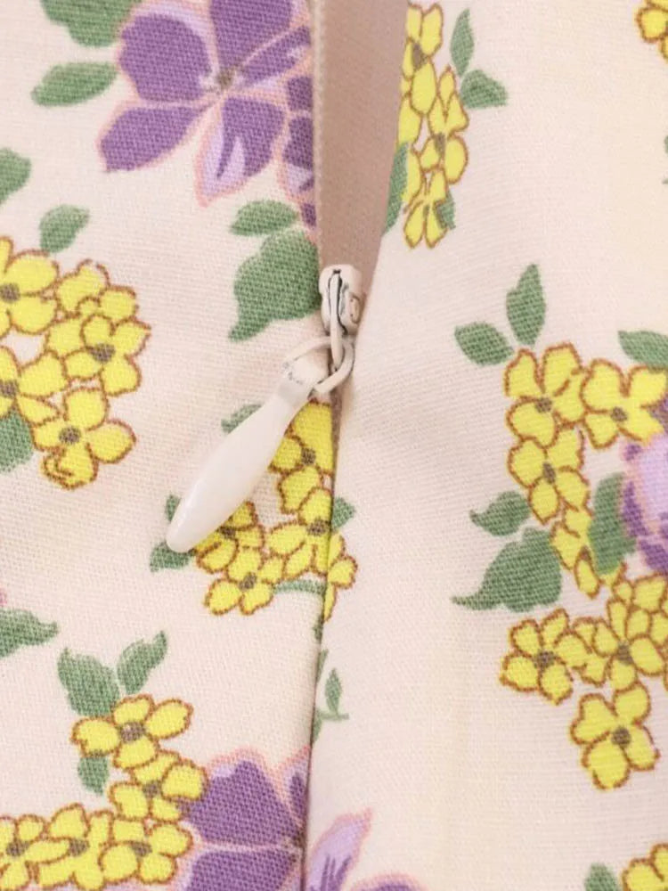 Vintage Print Strap Dress