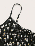 Fashion Floral Sleeveless Thin Strap Camisole Dress