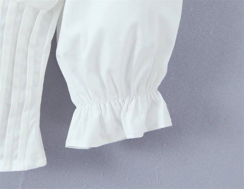 White Blouse With Peter Pan Collar Tie