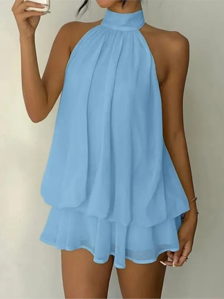 Backless Halter For Women Elegant Mini Dress