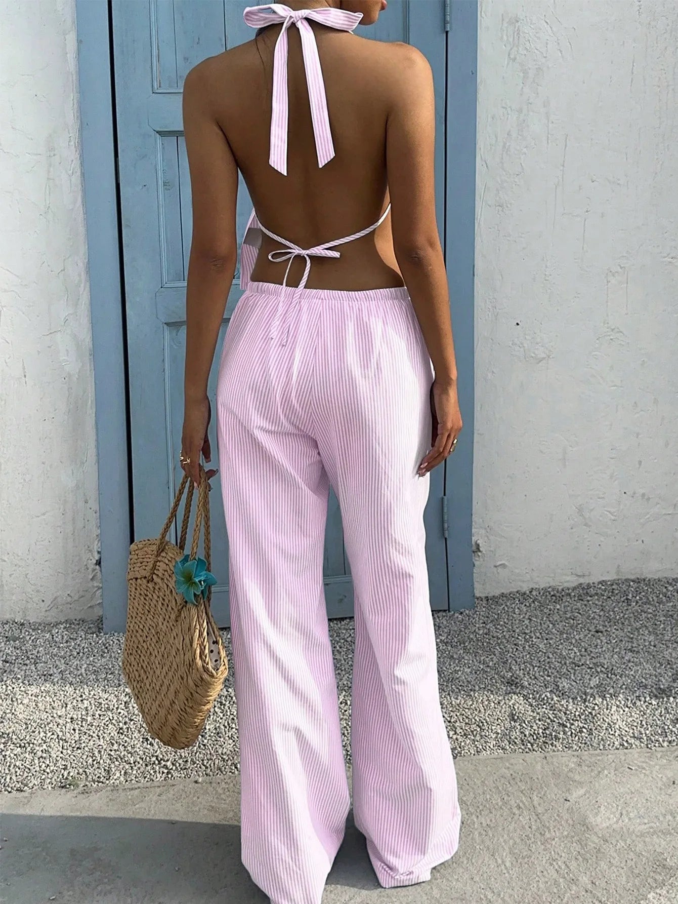 Vacation Set Tank Top And Wide Leg Pants