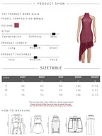 Midnight Backless Mesh Patchwork Dress With Turtleneck And Irregular Ruffle Hem