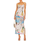 Sunlit Printed Strap Dress With Slim Fit Silhouette