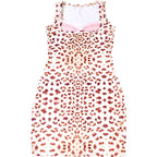 Print Mini Dress With Lace Patchwork And Curve Defining Fit