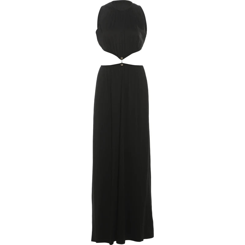 Waistless Chic Sequined Ankle Length Dress