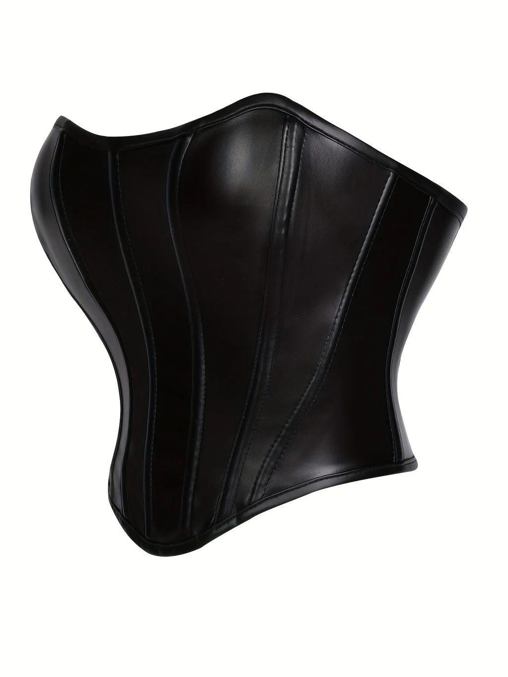 Leather Strapless Corset Top With Boning For Sleek Shaping