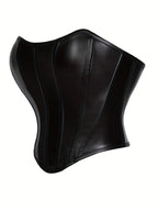 Leather Strapless Corset Top With Boning For Sleek Shaping