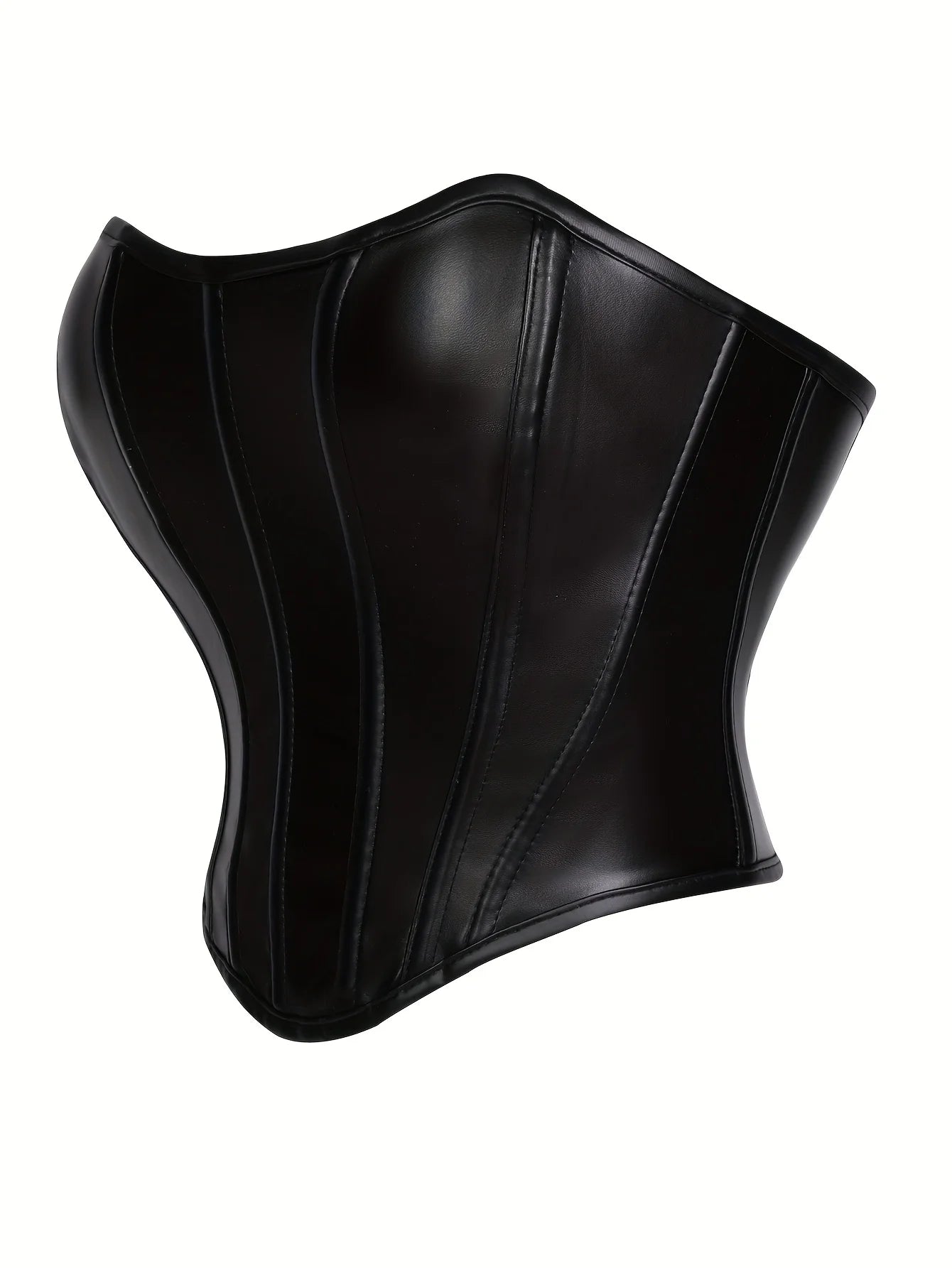 Leather Strapless Corset Top With Boning For Sleek Shaping