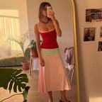 Colorful Spaghetti Strap Maxi Dress Slim Backless Sundress