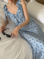 Allover Printed Dress With V Neckline Ruffles And Sleeveless Silhouette