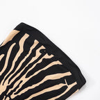Backless Zebra Striped Strapless A Line Bodycon Mini Dress