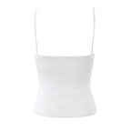 Sleek Backless V Neck Bow Crop Camisole Top