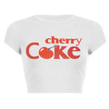 Kawaii Cherry Print Cropped Tee With Vintage Graphic Style Short Sleeve Top