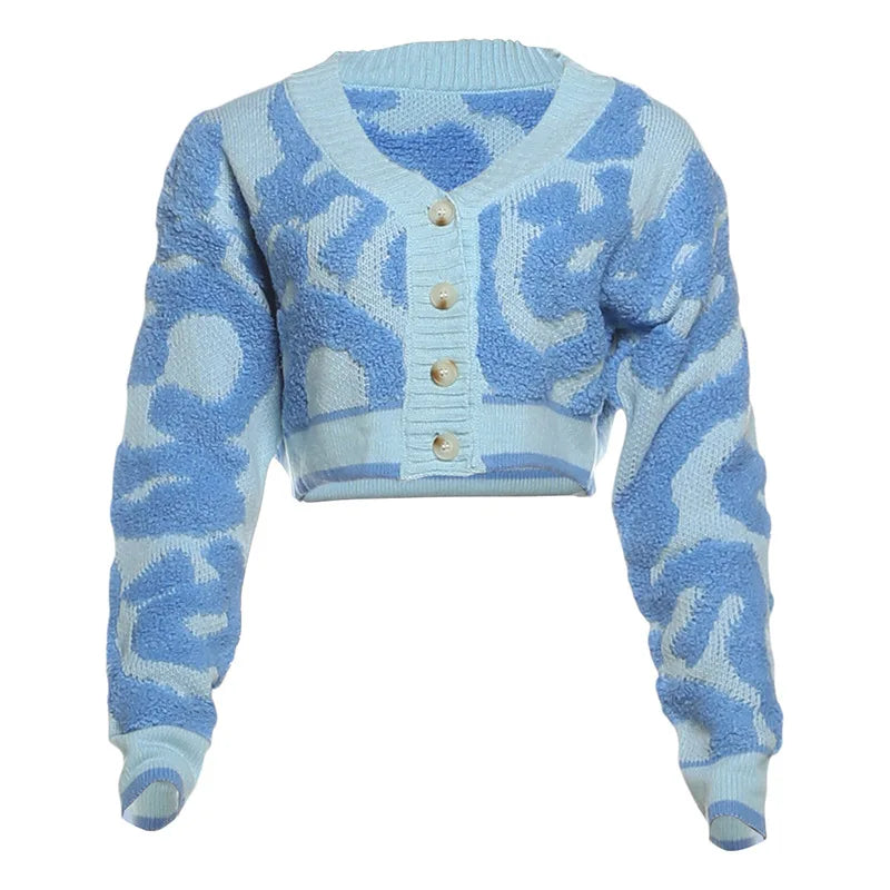 V Neck Cardigan With Button Front Cozy Knit Jumper
