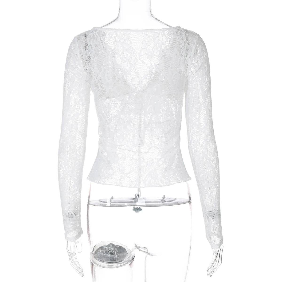 Lace Up See Through Cardigan Top With Ruffle Lace Trim For Women Elegant Retro Inspired Party Top