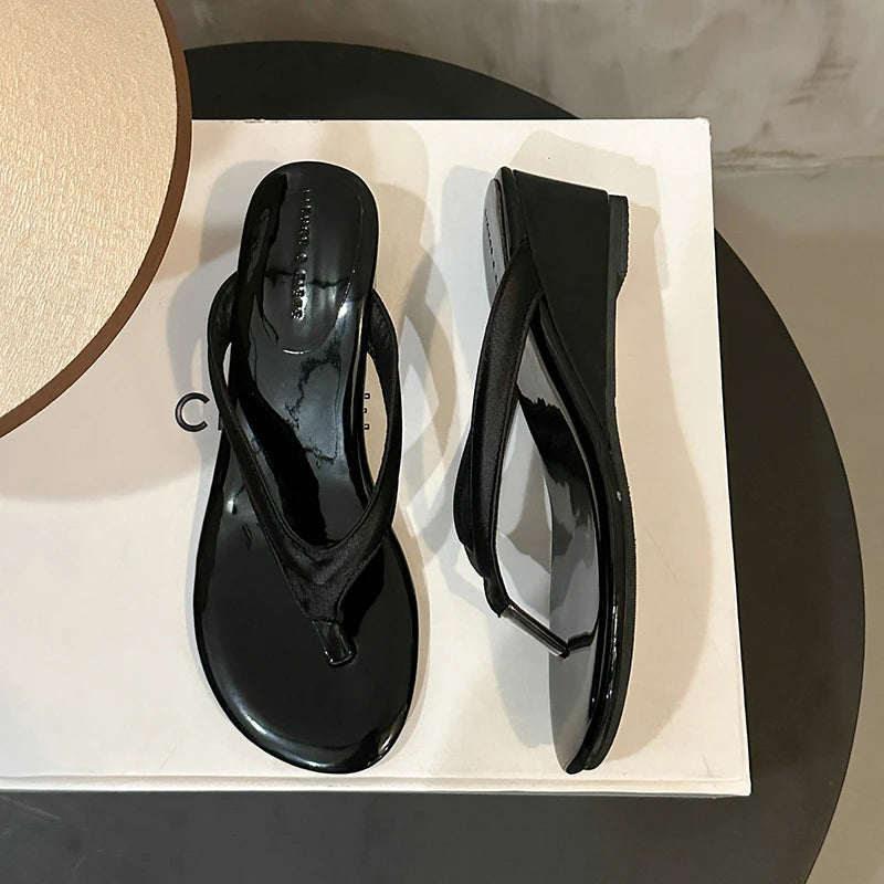 Women Slides With Non Slip Grip Clip Toe Comfort Elevated Street Style