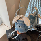 Sweet Butterfly Denim Mini Crossbody Bag