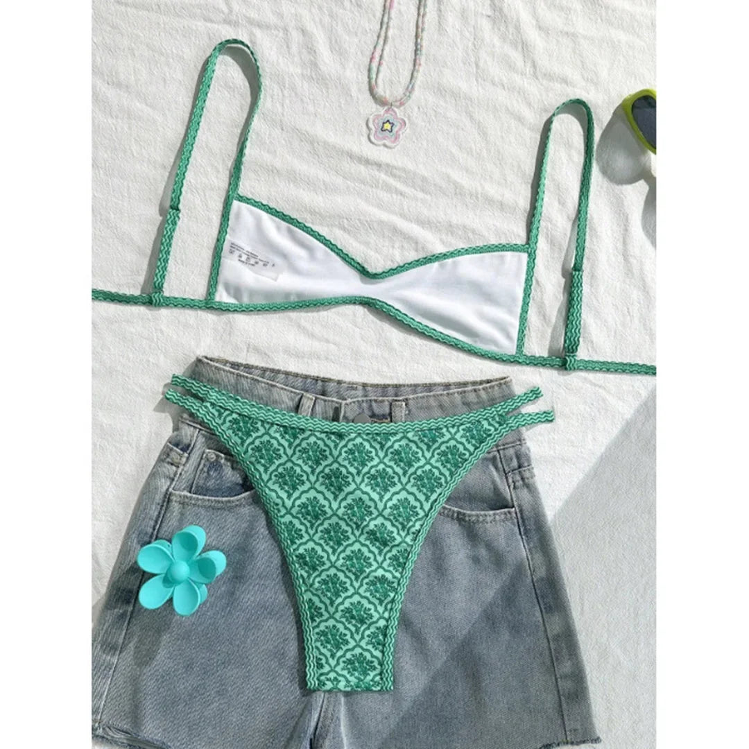 Floral Print High Leg Bikini Set Two Piece Swimwear For Women Vibrant Summer Bathing Suit
