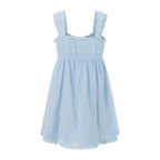 Ruffles Hem Babydoll A-line Dress Vintage Eyelet Mini Dress