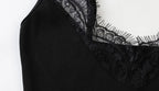 Lace Patchwork Camisole Dress With Sheer Detailing