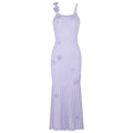 Airy Floral Knit Maxi Dress With Spaghetti Straps