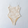 Sexy Lace See Through Bodysuit With Lining Elastic Spaghetti Straps Slim Fit
