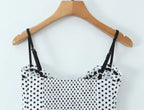 Sexy Sweet Girl Plaid Polka Dot Camis Cotton Top