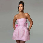 Backless Halter Evening Dress With Lace Jacquard For Elegant Special Occasions