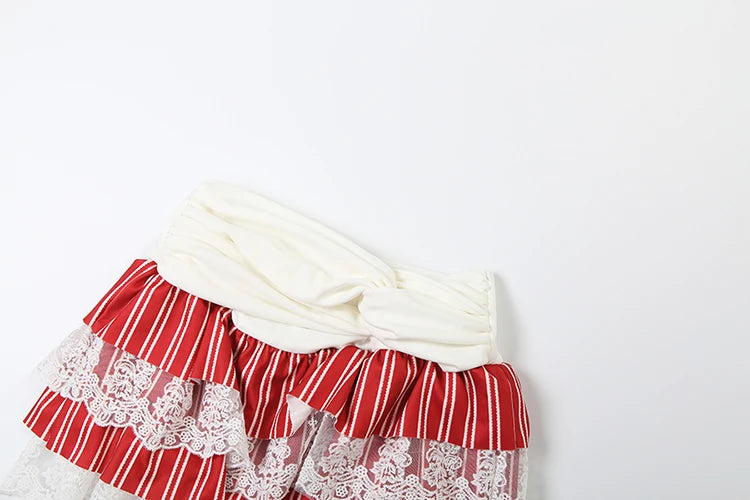 Bold Stripe Halter Two Piece Beach Vacation Outfit