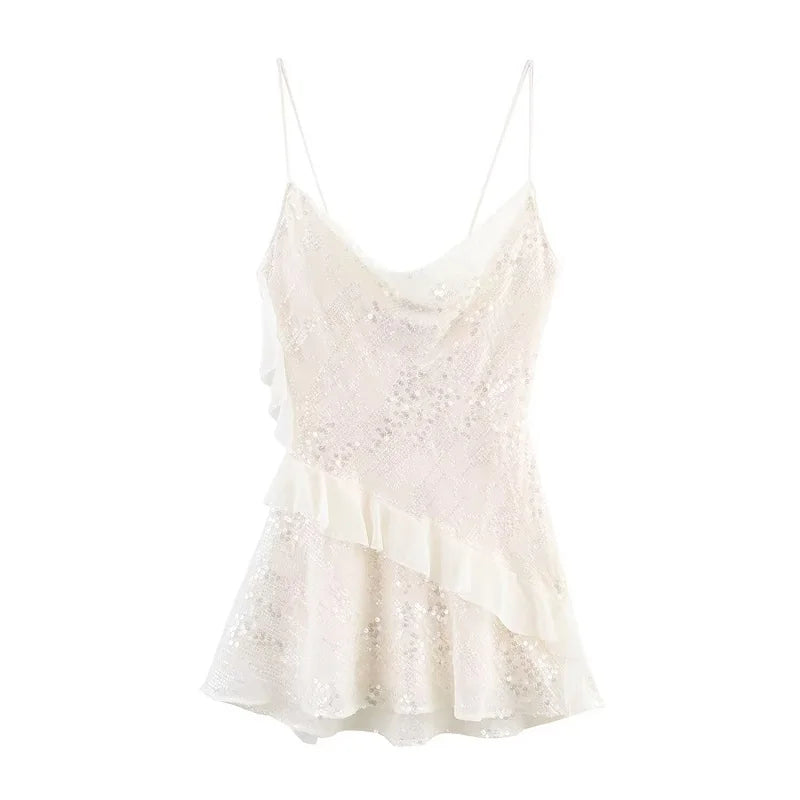 Sequin Backless Mini Slip Dress