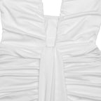 Deep V-Neck Backless Ruched Maxi Dress Halter Gown
