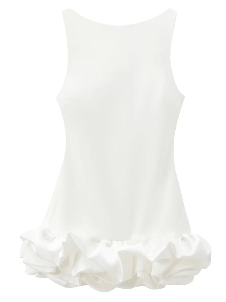 Backless Ruffle Mini Dress Sleeveless Bodycon Party Outfit