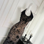 Black Gothic Lace Evening Dress With Off Shoulder Silhouette Vintage Inspired Elegant Gown