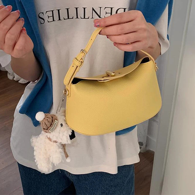 Soft Leather Bucket With Gold Button Tassel Luxe Everyday Shoulder Satchel For Women