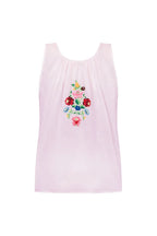 Cotton Floral Embroidered Tank Top Sleeveless Blouse