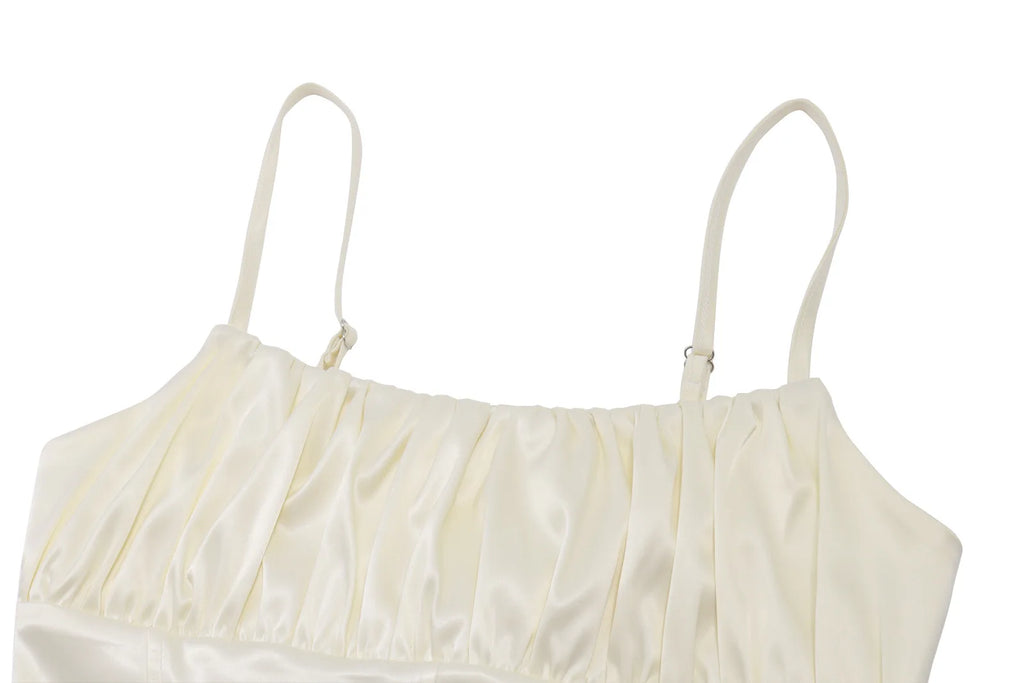 Two Piece Set Slim Top And Pleated Skirt With Ruffles