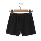 Vintage Two-piece Knit Cardigan And Elastic Waist Shorts Set
