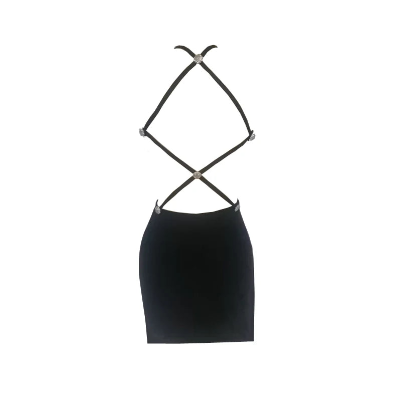 Sleeveless Hollow Out Bandage Backless Dress