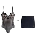 Women's Plaid One-Piece Swimsuit with Separate Two-Piece