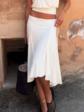 Casual Irregular Lace Up Skirt For Women Low Waisted