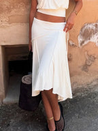Casual Irregular Lace Up Skirt For Women Low Waisted