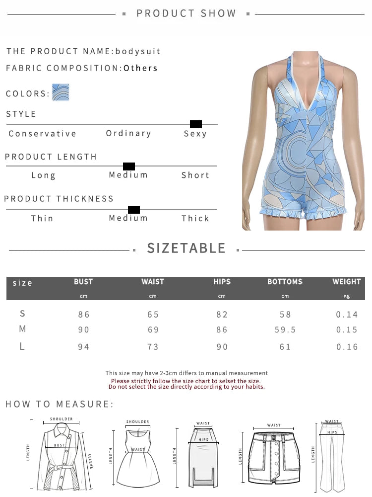 Fashion Rompers Woman Plaid Patchwork Halter Low-Neck Backless Sleeveless Ruffles Sexy Playsuit