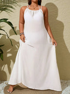 White Sleeveless Maxi Beach Cover Up