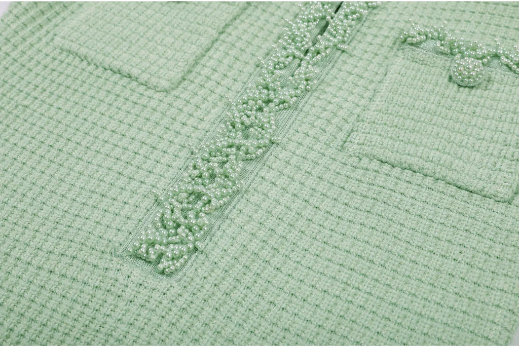 Beaded Knit A Line Dress