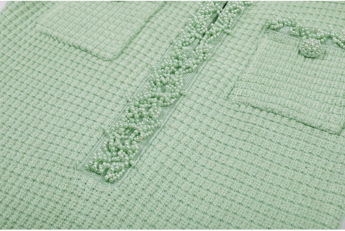 Beaded Knit A Line Dress